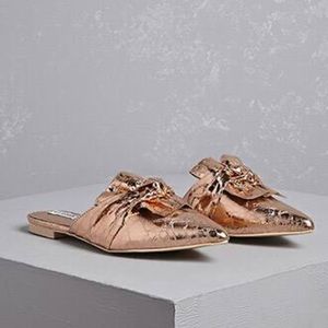 Knotted Faux Leather Mules